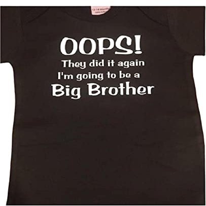 Funny New Big Brother Boys Kids Youth Toddler Shirt Baby Announcement White