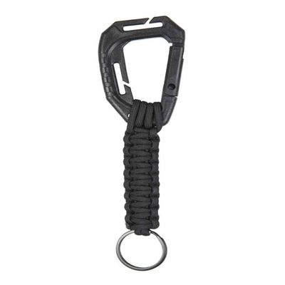 Keyring Paracord with Carab Molle, black, standard size