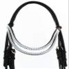 CHALLENGER English Horse COB All Purpose Padded Leather Double Curved Browband Flash Bridle Reins 803477BKC view 2