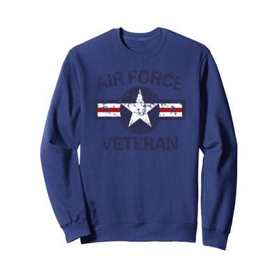 Air Force Veteran with Vintage Roundel Grunge Sweatshirt