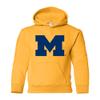 UGP Campus Apparel YH02 - Michigan Wolverines Primary Logo YOUTH HOODIE - X-Large - Gold view 1
