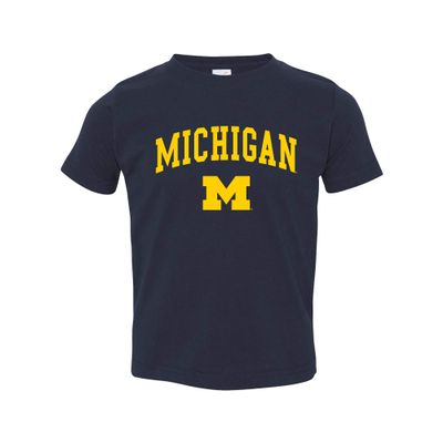 UGP Campus Apparel TS03 - Michigan Wolverines Arch Logo Toddler T Shirt - 2T - Navy