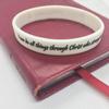 Reminderband Philippians 4:13 Reversible Silicone Bible Verse Bracelet, White, Medium view 3