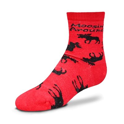 For Bare Feet Kids & Baby Fbf Originals Wildlife Novelty Sock, Moosin' Around, Child