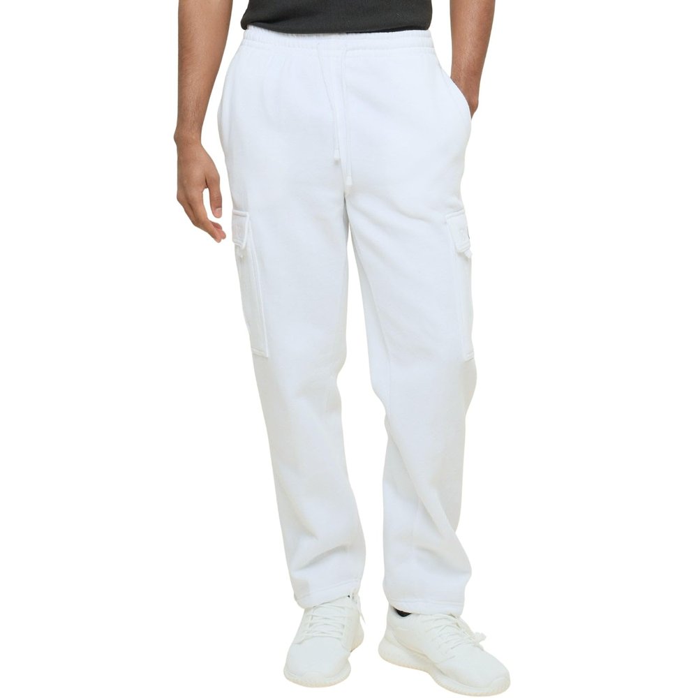 G-Style USA Men's Solid Fleece Heavyweight Cargo Pants FL77 - White - 2X-Large