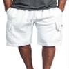 G-Style USA Men's Solid Fleece Heavyweight Cargo Shorts FS76 - White - Medium view 3