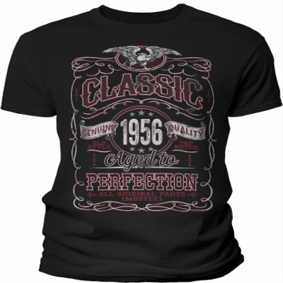 70th Birthday Gift Shirt for Men - Classic 1956 Aged to Perfection - Black-003-4X