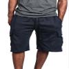 G-Style USA Men's Solid Fleece Heavyweight Cargo Shorts FS76 - Navy - 4X-Large view 1