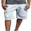 G-Style USA Men's Solid Fleece Heavyweight Cargo Shorts FS76 - Heather Grey - Medium view 3