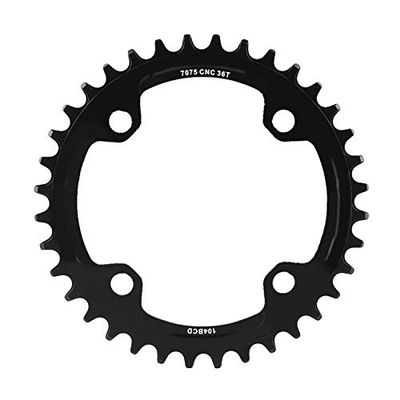 Alomejor Chain Ring 32/34/36/38T BCD 104 Mountain Steel Single Crank Chain Ring Repair Parts for Outdoor Cycling(32T Black)