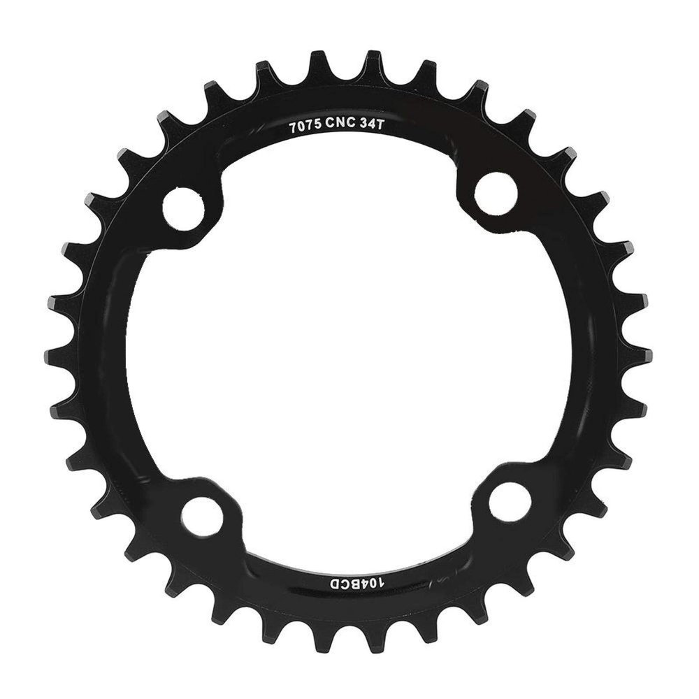Alomejor Chain Ring 32/34/36/38T BCD 104 Mountain Steel Single Crank Chain Ring Repair Parts for Outdoor Cycling(34T Black)