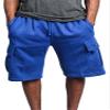 G-Style USA Men's Solid Fleece Heavyweight Cargo Shorts FS76 - Royal Blue - Large view 1