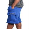 G-Style USA Men's Solid Fleece Heavyweight Cargo Shorts FS76 - Royal Blue - Large view 4