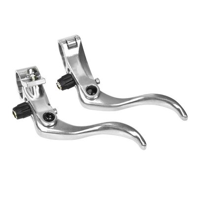 Brake Lever 1pair Lightweight Aluminum Alloy Disc Brake Handles Mountain Cycling Brake Levers 24mm(Silver)
