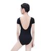 118141027 Front Pinch Short Sleeve V Back Ballet Leotards Baiwu (S 160, Black) view 2