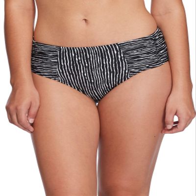 Skye Women's Standard Alessia Hi Waist Ruched Bikini Bottom Swimsuit, Wakaya Black Print, X-Small