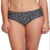 Skye Women's Standard Alessia Hi Waist Ruched Bikini Bottom Swimsuit, Wakaya Black Print, X-Small view 1