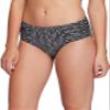 Skye Women's Standard Alessia Hi Waist Ruched Bikini Bottom Swimsuit, Wakaya Black Print, X-Small view 3