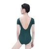 118141027 Front Pinch Short Sleeve V Back Ballet Leotards Baiwu (L 170, Dark Green) view 3