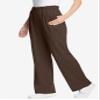 Woman Within Plus Size Tall 7-Day Knit Wide-Leg Pull-On Pants - 6X, Chocolate view 3