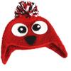BIBITIME Crochet Knit Owl Hat Pom Beanie Braid Earflap Winter Warm Cap (Red Owl,no Braid, Small) view 1