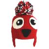 BIBITIME Crochet Knit Owl Hat Pom Beanie Braid Earflap Winter Warm Cap (Red Owl,no Braid, Small) view 2