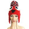 BIBITIME Crochet Knit Owl Hat Pom Beanie Braid Earflap Winter Warm Cap (Red Owl,no Braid, Small) view 4