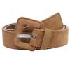 1 1/2" Inch Stitching-Edged Suede Leather Belt, Camel | S/M-32" view 1