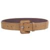 1 1/2" Inch Stitching-Edged Suede Leather Belt, Camel | S/M-32" view 2