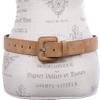 1 1/2" Inch Stitching-Edged Suede Leather Belt, Camel | S/M-32" view 4