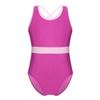 Agoky Girls' Mesh Splice Crisscross Cut Out Back Gymnastics Leotard Ballet Dance Top Athletic Shirt Dancewear Costume Rose Red # 3-4 Years view 3
