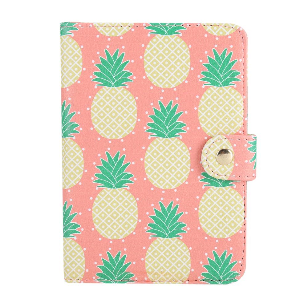 Passport Holder, Cute Printing PU Leather Passport Cover Cover ID Card Case for Men and Women (Pineapple)