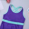 Agoky Girls' Mesh Splice Crisscross Cut Out Back Gymnastics Leotard Ballet Dance Top Athletic Shirt Dancewear Costume Purple # 3-4 Years view 4