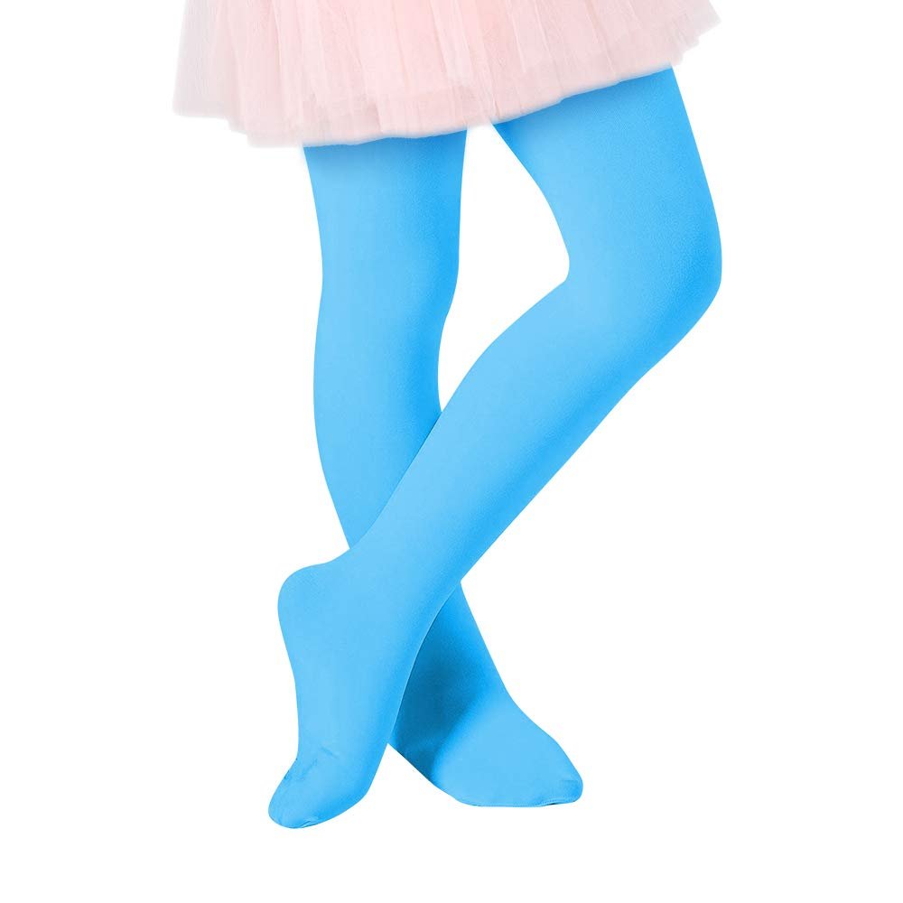 Century Star Girls Ballet Tights Toddler-Super Soft Footed Dance Tights for Kids 1 Pack Blue 6-9 Years