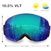 AKASO OTG Ski Goggles, Snowboard Goggles, Mag-Pro Magnetic Interchangeable Lenses, Snow Goggles for Men & Women view 2