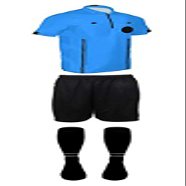 New! 2018 Pro Soccer Referee Package (3 Piece with 2 Stripe Socks) (Blue, YL (Chest 32-34"))