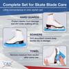 CRS Cross Ice Skate Guards, Soakers and Towel Gift Set. Essential Ice Skating Hard Guard and Soft Skate Blade Cover Accessories for Figure Skating or Hockey (Bracket Blue, Small) view 2