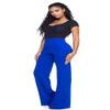 Cemi Ceri Womens High Waist Wide Leg Dress Pants  Elegant Flared Business Slacks for Office & Casual Wear, Comfortable Work Trousers, Royal, 2X view 3