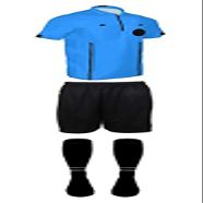 New! 2018 Pro Soccer Referee Package (3 Piece with 2 Stripe Socks) (Blue, AS (Chest 36-38"))