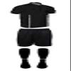 New! 2018 Pro Soccer Referee Package (3 Piece with 2 Stripe Socks) (Black, AXXL (Chest 52-54")) view 1