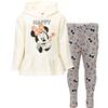 Disney Minnie Mouse Toddler Girls Pullover Fleece Hoodie and Leggings Outfit Set Oatmeal Heather 3T view 1