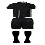 New! 2018 Pro Soccer Referee Package (3 Piece with 2 Stripe Socks) (Black, AXL (Chest 48-50"))