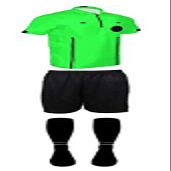 New! 2018 Pro Soccer Referee Package (3 Piece with 2 Stripe Socks) (Green, YL (Chest 32-34"))