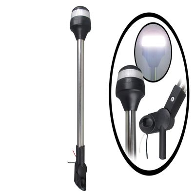 Pactrade Marine Boat Pontoon LED All Round Anchor Fold Down Light SS Pole 10-30V 9-1/2''H 2NM USCG A16 Certified