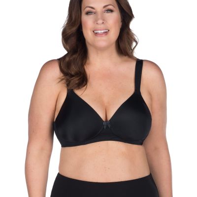LEADING LADY, Brigitte Classic, Underwire Bra, Lightly Padded Contoured Cups, Side & Back Smoothing, Adjustable Straps, Black, Fits 50DD 50E