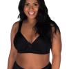 LEADING LADY, Brigitte Classic, Underwire Bra, Lightly Padded Contoured Cups, Side & Back Smoothing, Adjustable Straps, Black, Fits 50DD 50E view 2