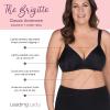 LEADING LADY, Brigitte Classic, Underwire Bra, Lightly Padded Contoured Cups, Side & Back Smoothing, Adjustable Straps, Black, Fits 50DD 50E view 4