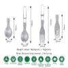 iBasingo Titanium Spork and Fork Set with Folding Handle Ultralight Dinnerware Utensils for Camping Picnic Hiking Travel Home use A-Ti1025T view 2
