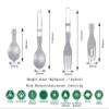 iBasingo Titanium Folding Spoon & Fork Set Outdoor Camping Travel Utensils Ultralight Portable Dinnerware for Picnic Hiking Home use Ti1024T view 2