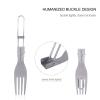 iBasingo Titanium Folding Spoon & Fork Set Outdoor Camping Travel Utensils Ultralight Portable Dinnerware for Picnic Hiking Home use Ti1024T view 4
